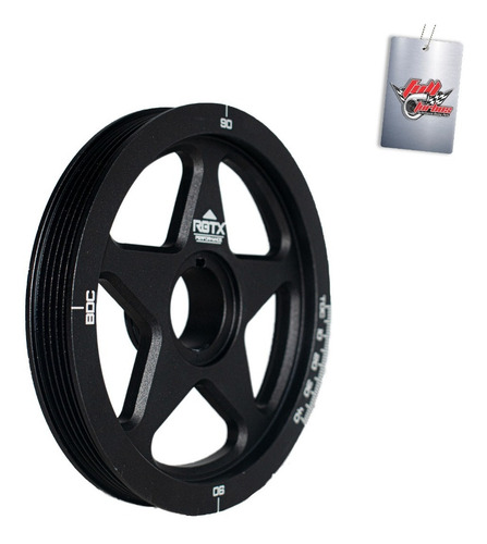 Imagem 2 de 6 de Kit Polias Alumínio + Correia + Esticador | Fusca | Preto