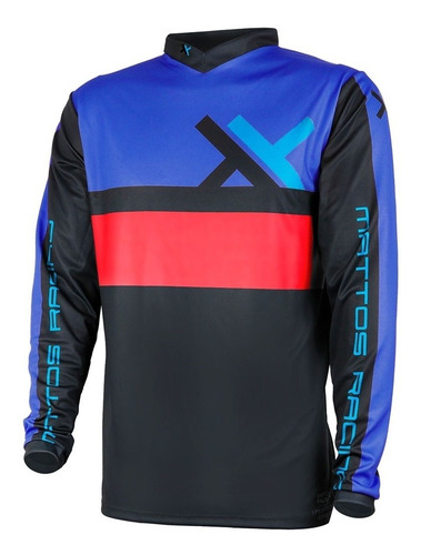 Camisa Trilha Motocross Mattos Racing Assimilate Azul
