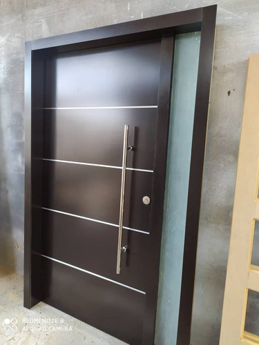 Puertas De Madera Masciza Con Marco Con Visor De Vidrio