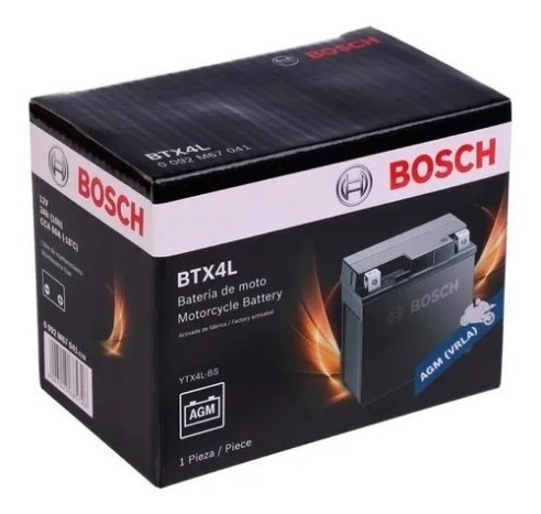 Bateria Bosch Gel Ytx 4 Btx4l Honda Biz Dax Cg 125 Jm Motos