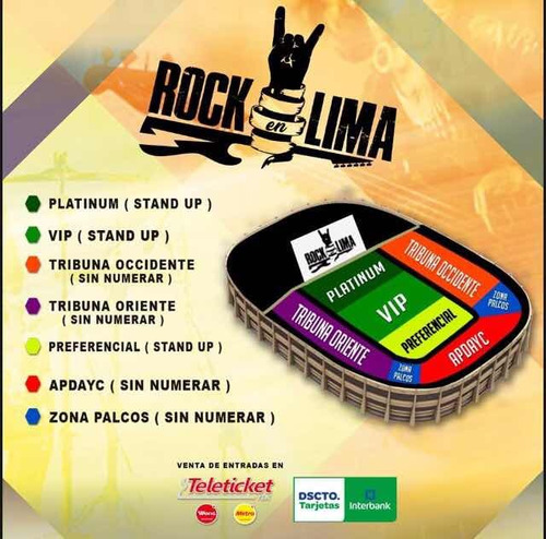 Imagen 3 de 3 de Entrada Vip Rock En Lima