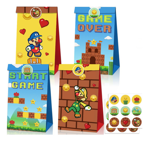 Super Mario - Cajas Fiesta Dulceros Personajes Carton Bolo