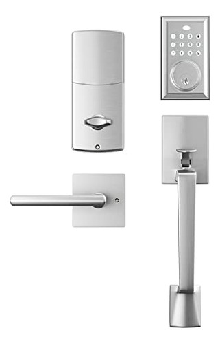 Front Door Lock Set Door Handle Sets Brushed Nickel Doo...