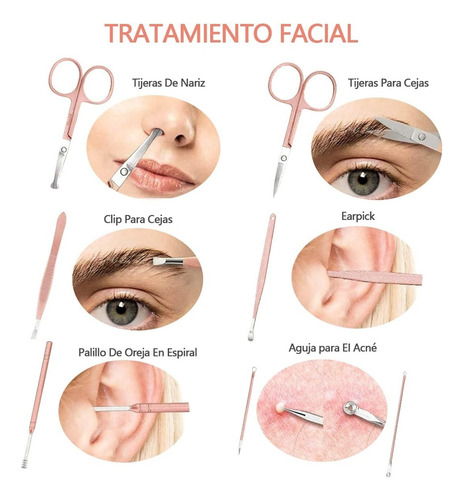 Set De Uñas Y Pedicura Profesional Con Forma De Rosa, 23 Uni