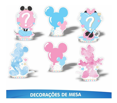 Imagem 6 de 9 de Kit Festa Fácil Chá De Revelação Disney - Mickey E Minnie