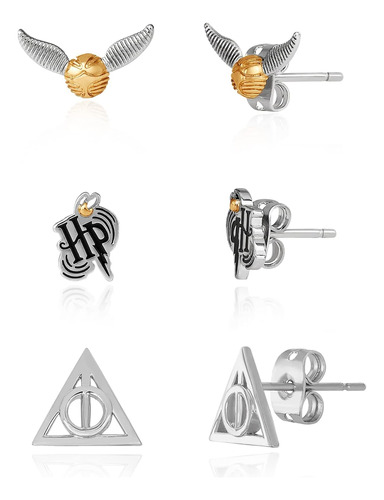 Joyas De Harry Potter, Juegos De Aretes, 3 Pares: Hp, Reliqu