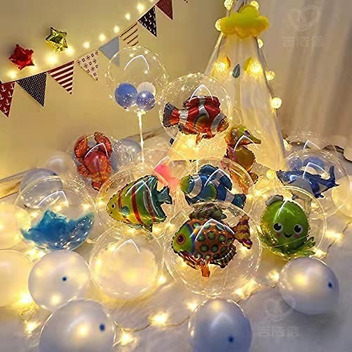 50 Balões Bobo Bubble, 18 Polegadas, Transparentes, Para
