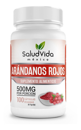 Imagen 1 de 3 de Arándano 100 Cápsulas 500mg Saludvida México