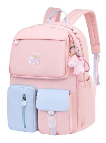 Mochila escolar ATOP B074 color pink blue 35L