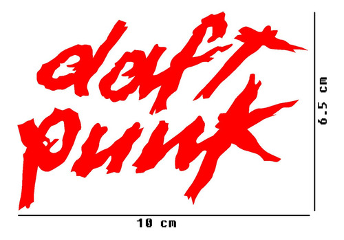 Daft Punk Logo Sticker Vinil 2 Piezas Rojo $135 Mikegamesmx