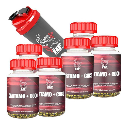 Kit Cartamo + Coco 1000mg Hf Suplements 20x 120caps + Coquet