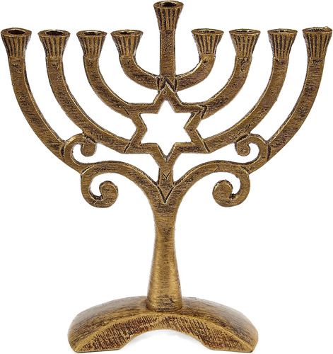 Menorah/candelabro Ner Mitzvah,gold