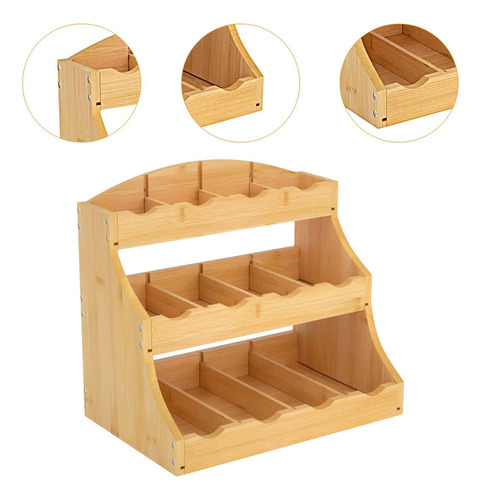 Organizador De Bolsas De Té De Café Polla De Madera Stand