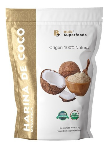 Harina De Coco Orgánica 100% Natural 1kg Bulk Superfoods