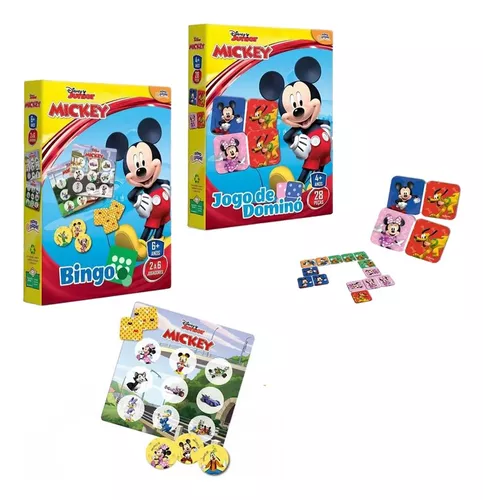 Kit 3 Jogos Princesas Disney Dominó QuebraCabeça e Bingo Toyster