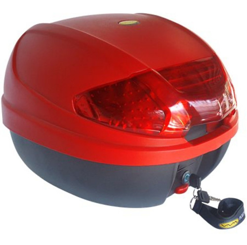 Baul Moto Vam Rojo 30 Litros Con Base  Motoscba