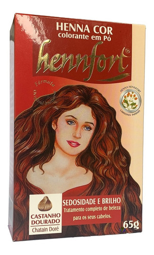 Henna Hennfort Em Pó 65g - Castanho Dourado