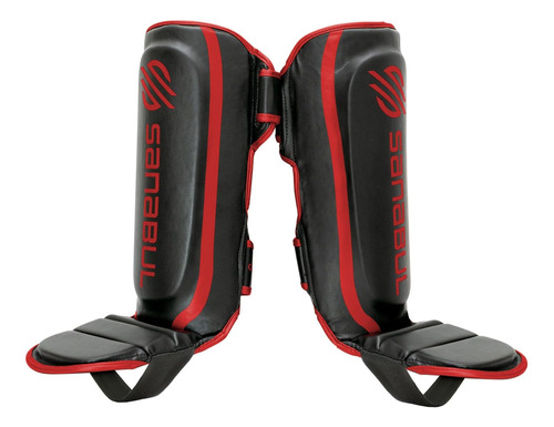 Espinillera Para Kickboxing Sanabul Con Velcro Xs Rojo