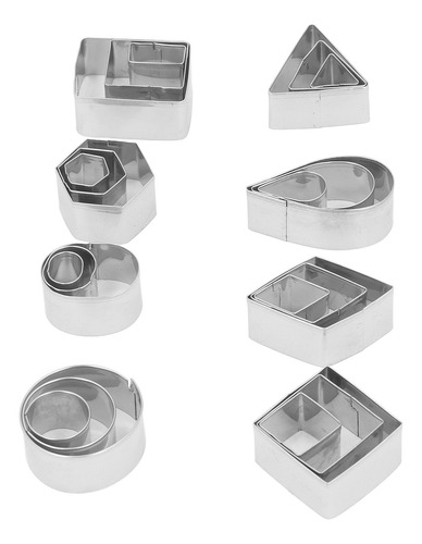 Juego De 24 Cortadores Geométricos De Acero Inoxidable