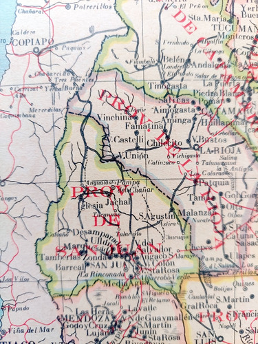 Mapa 1939 Ferrocarriles Argentina Chile Uruguay Patagonia (Usado)