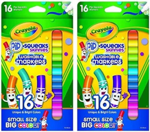 Marcadores Crayola Pip Squeaks Skinnies X16u Pack X2