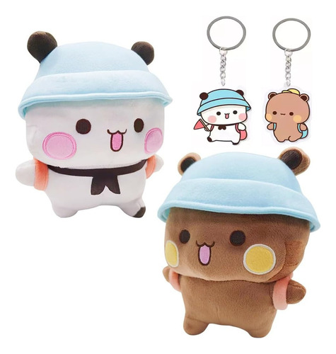 Ursinho De Pelúcia Kawaii Panda Com Chaveiro