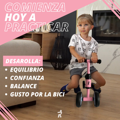 Rideez C Montable Bici Bebe Bicicleta Equilibrio sin pedal Baby Bike Balance Entrenadora Nino Niña Color Rosa