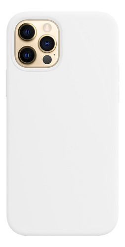 Capa Capinha Silicone Veludo Compatível C/iPhone 12 E 12 Pro Cor Branco