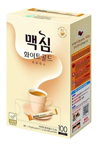Café Maxim White Gold Soluvel Coreano C/ 100 Sachês Original
