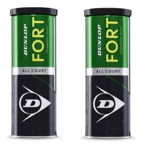 Combo 6 Pelotas Tenis Dunlop® Fort All Court 2 Tubos De 3