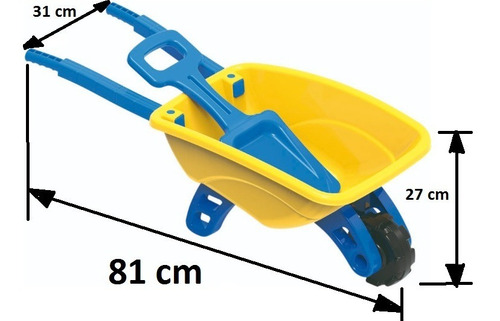 Imagem 2 de 10 de Carrinho De Mão Carriola Brinquedo Praia Kit Com 2 Unidades