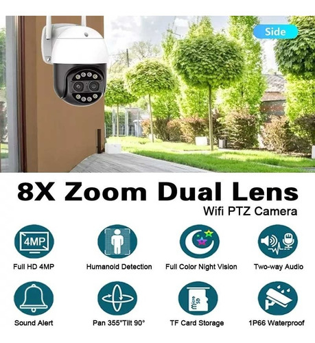 Imagen 4 de 9 de Cámara Ip Wifi Dual 8mp Zoom Hibrido X8 App Icsee