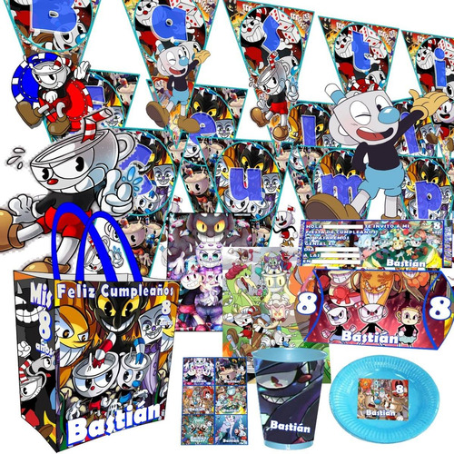 Cumpleaños Cotillón | Cuphead  15 Niños Personalizado