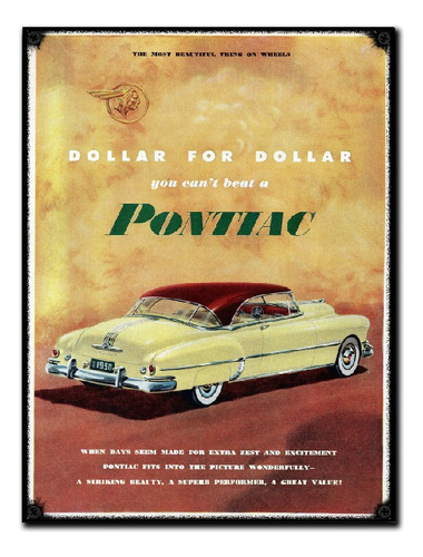 #264 - Cuadro Vintage 30 X 40 - Pontiac Autos - No Chapa 