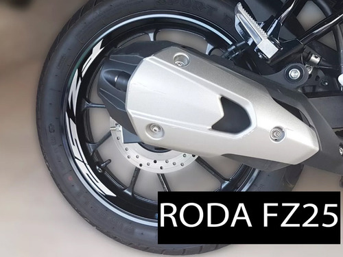 Adesivo Premium Interno Roda Moto Yamaha Fz25 Fazer 250 Cor Branco
