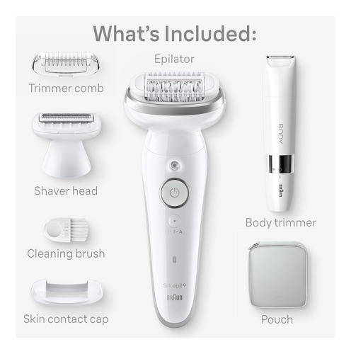 Braun Silk-épil 9 Epilator, Pivoting Head, Wet And Dry, I...