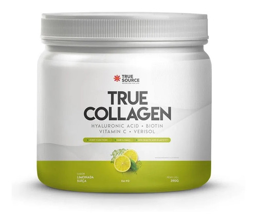 Suplemento Em Pó True Source Collagen Colágeno/minerais Sabor Limonada Suíça Em Pote De 390g