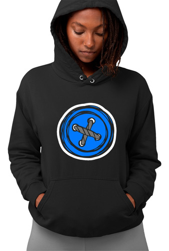 Sudadera Negra De Halloween Boton Ojo De Coraline En Oferta