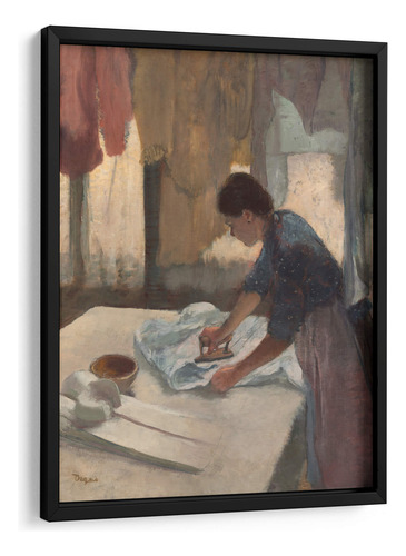 Cuadro Enmarcado Negro Mujer Planchando 30x40, Edgar Degas