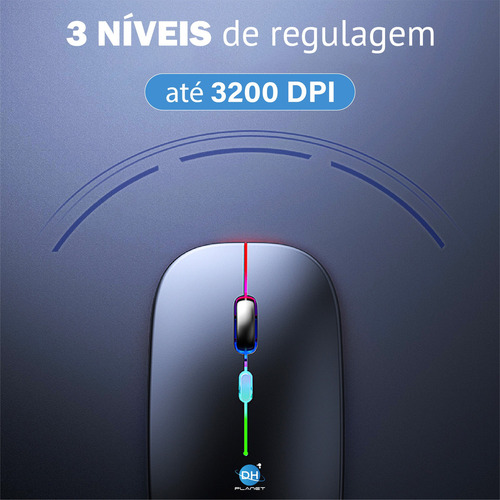 Ratón Inalámbrico Inalámbrico Recargable Óptico Led Rgb