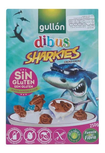 Galletas Sharkies Cacao Sin Gluten Sin Proteina De Leche