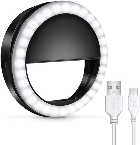 Aro De Luz Led Celular Selfie Light Recargable Usb Ring