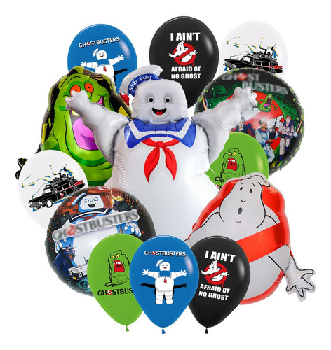 Kit 15 Globos Caza Fantasmas Decorativos Cumpleaños