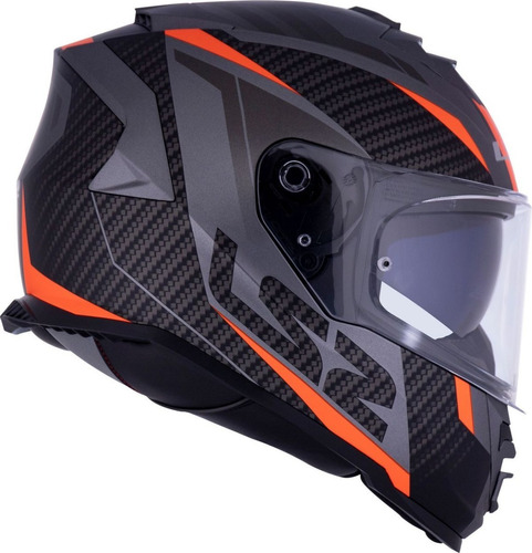 Capacete Ls2 Ff800 Storm Racer Titanium Fosco Laranja Tamanho do capacete S - P 55 56