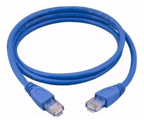 Cabo De Rede Ethernet Lan Rj45 Cat5e Azul 15 Metros