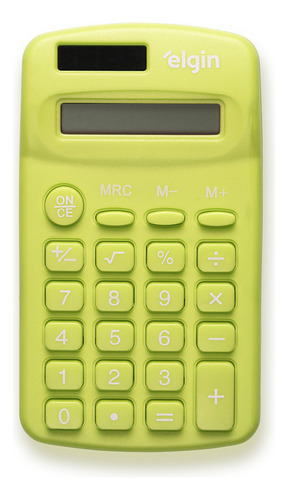 Mini Calculadora De Bolso 08 Dígitos Elgin Portátil Verde