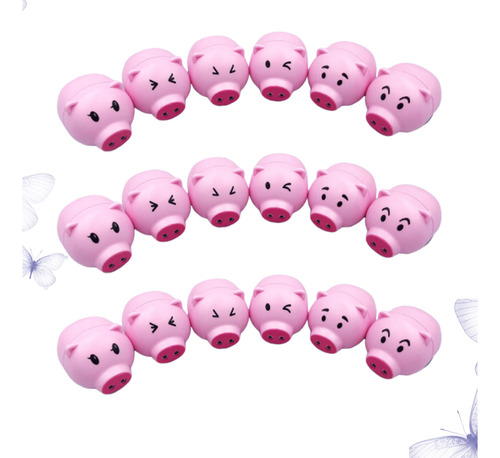 18pcs Cartoon Pig Shaped Inertia Toy Six Animal Back Car Veh