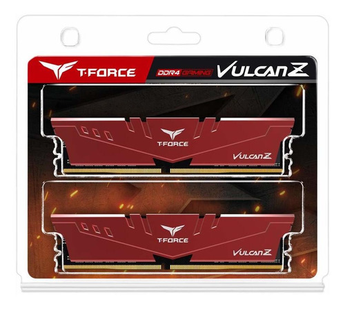 Memoria Ram 16gb Teamgroup T-force Vulcan Z Ddr4 Kit (2 X 8gb) 3200mhz (pc4 25600) Cl16 Modulo - Red - Tlzrd416g3200hc16