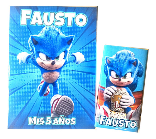 Souvenir Sonic 20 Libritos Personalizados Y 20 Lapices X6