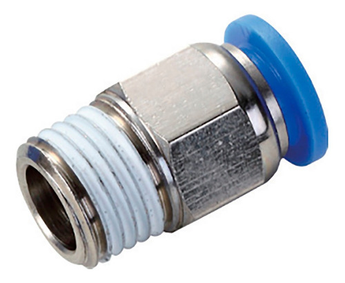 10 Conexão Pneumática Engate Rápido Reta Macho 1/4 Npt X 4mm